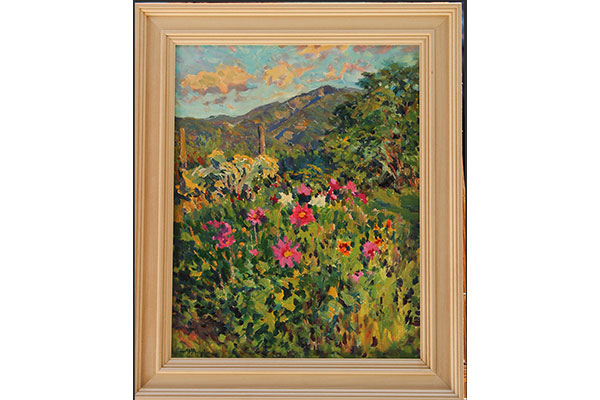 "Cosmos Gareden, New Mexico" <br />
16x12" oil - available- #2528<br /> 